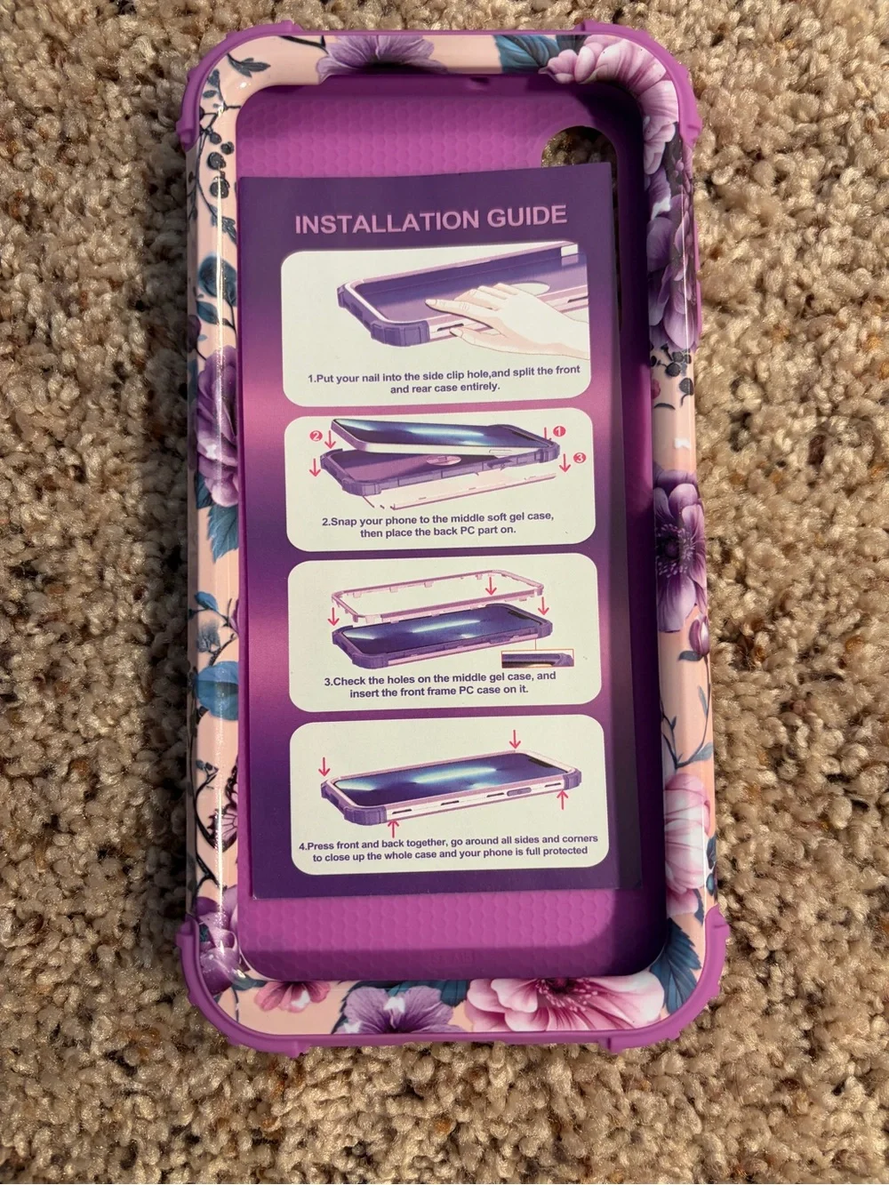 Galaxy A15 Phone Purple Floral Butterfly Phone Case Protector